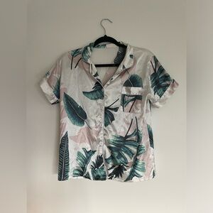 Tropical silk pj set (shirt + shorts)